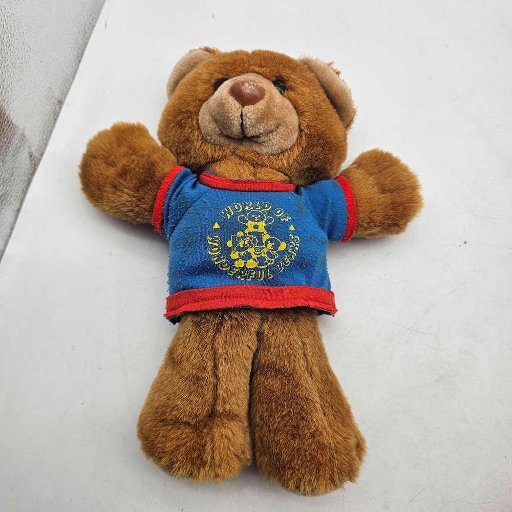Vintage Avon World Of Wonderful Bears Teddy Bear Plush Small Brown 1989 Shirt